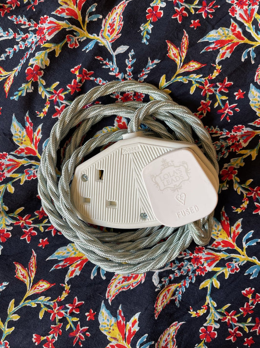 Lola's Leads - Pale Jade 2m | Coloured Fabric Extension Cable