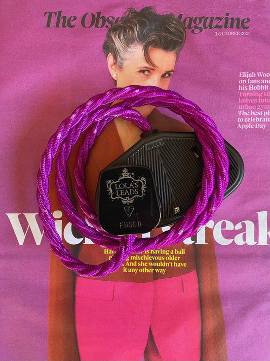 Lola's Leads - Dotty Ultraviolet + Black 1m