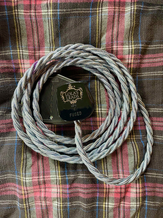 Lola's Leads - Pale Steel Blue & Black 2m
