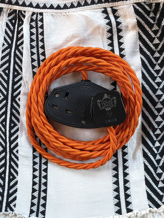 Lola's Leads - Tangerine & Black 3m