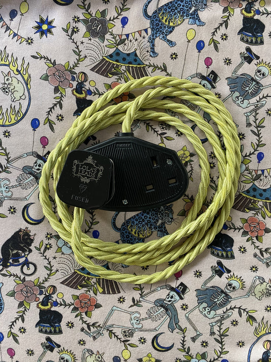 Lola's Leads - Light Chartreuse & Black 2m