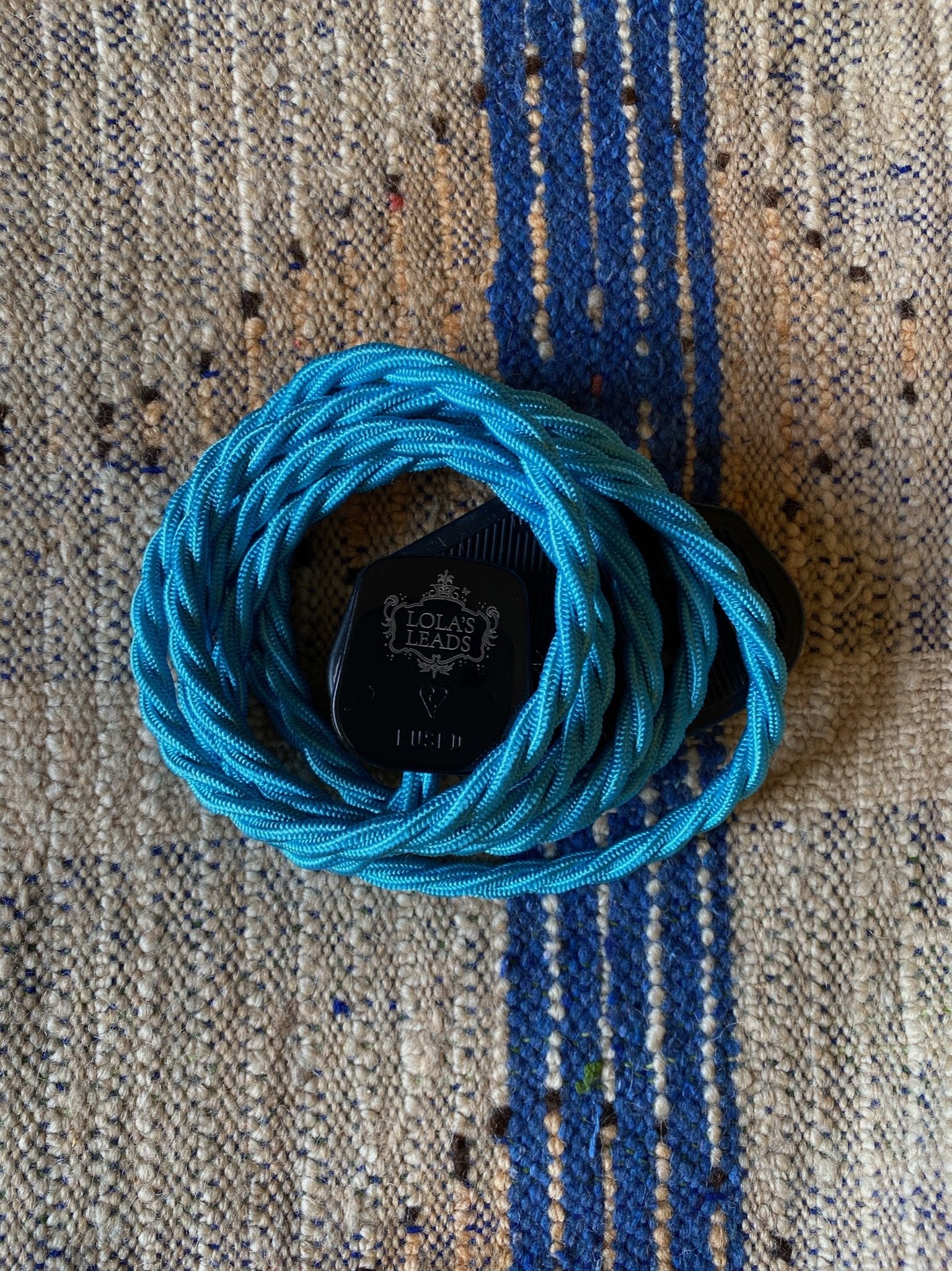 Lola's Leads - Turquoise 2m | Colour Fabric Extension Cord