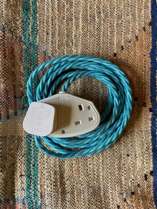 Lola's Leads - Turquoise 3m | Colour Fabric Extension Cord