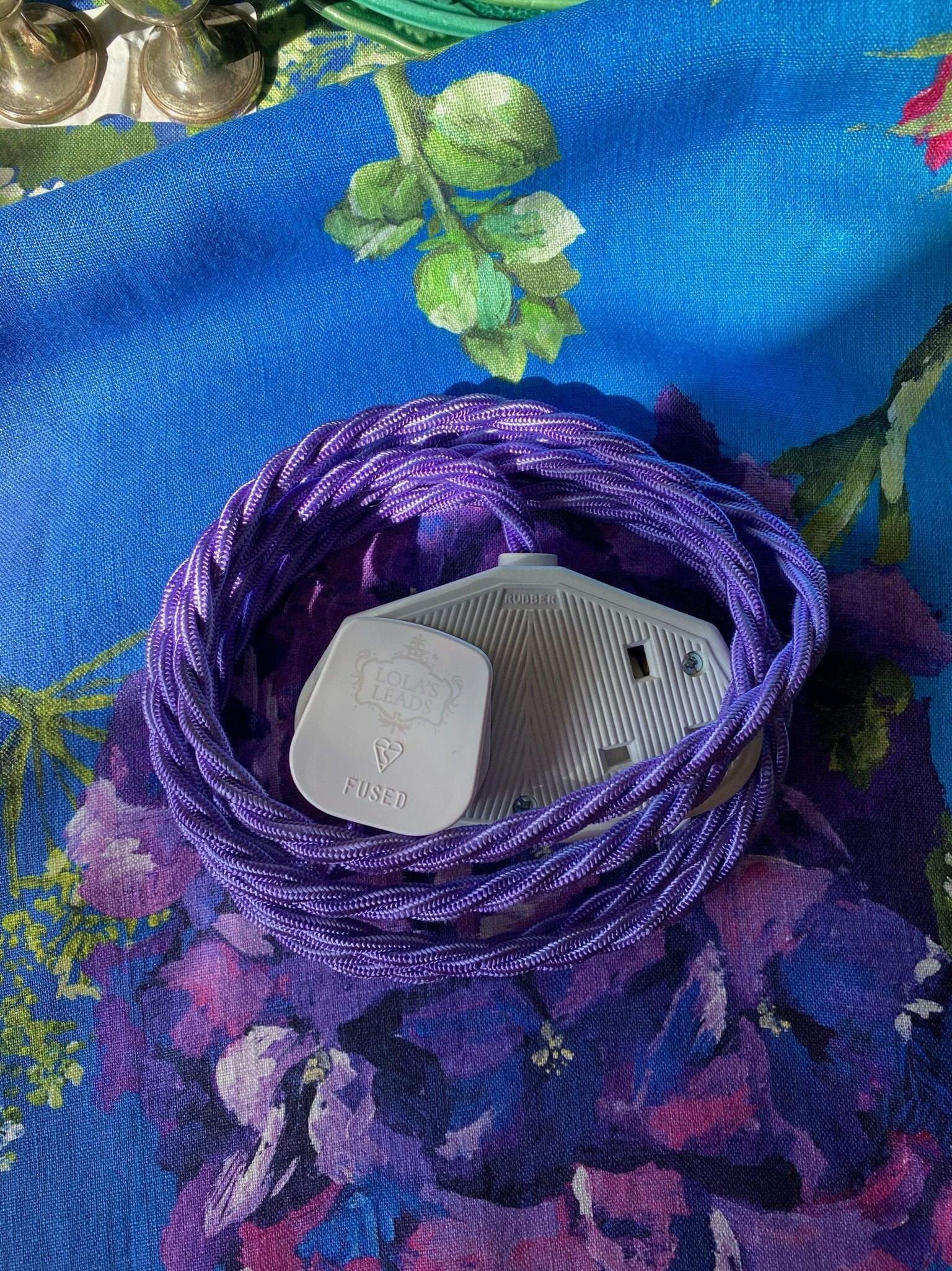Lola's Leads - Parma Violet 2m | Colour Fabric Extension Cord 