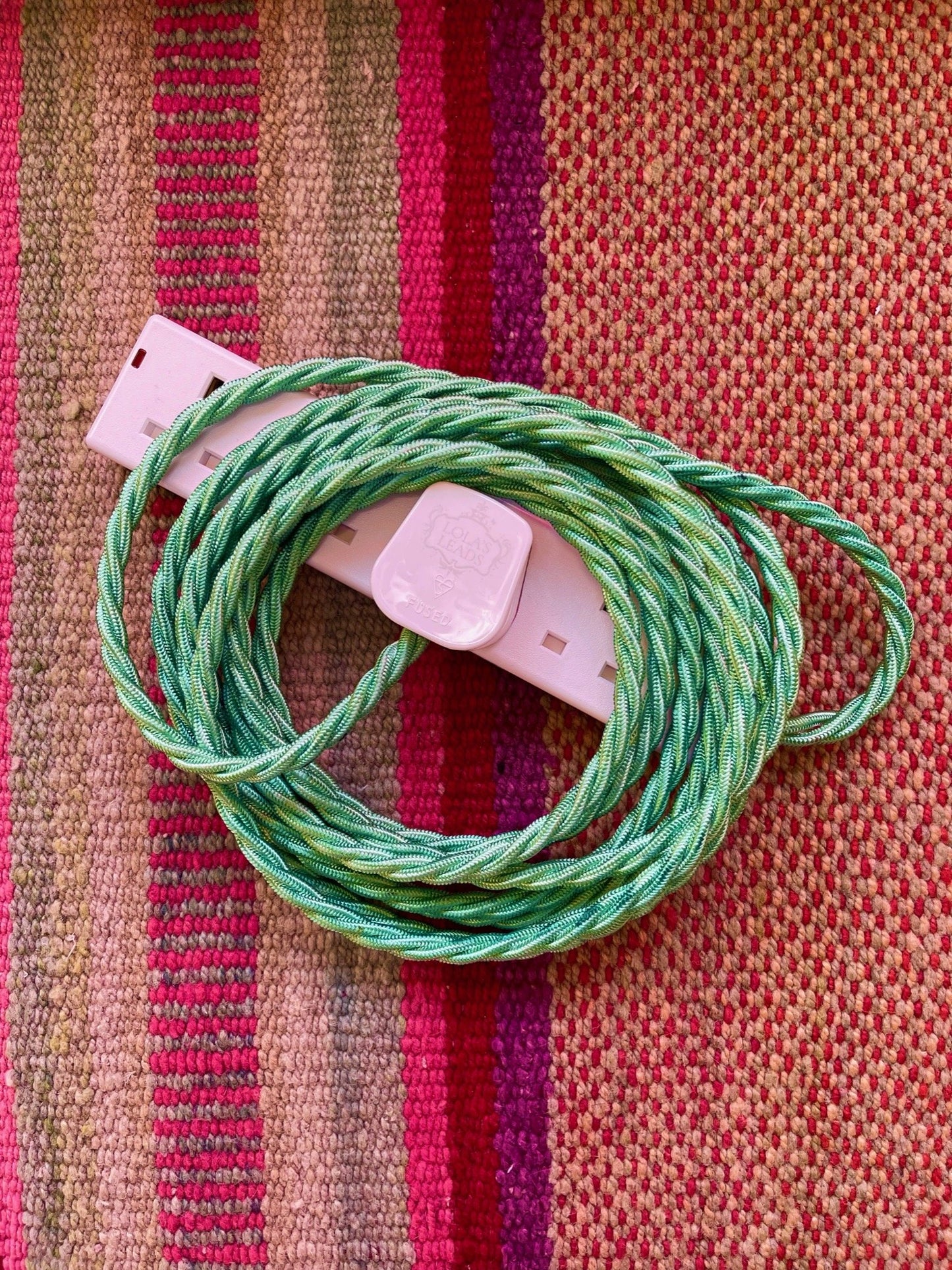 Lola's Leads Extension cable- Absinthe + White 4m 4 Gang