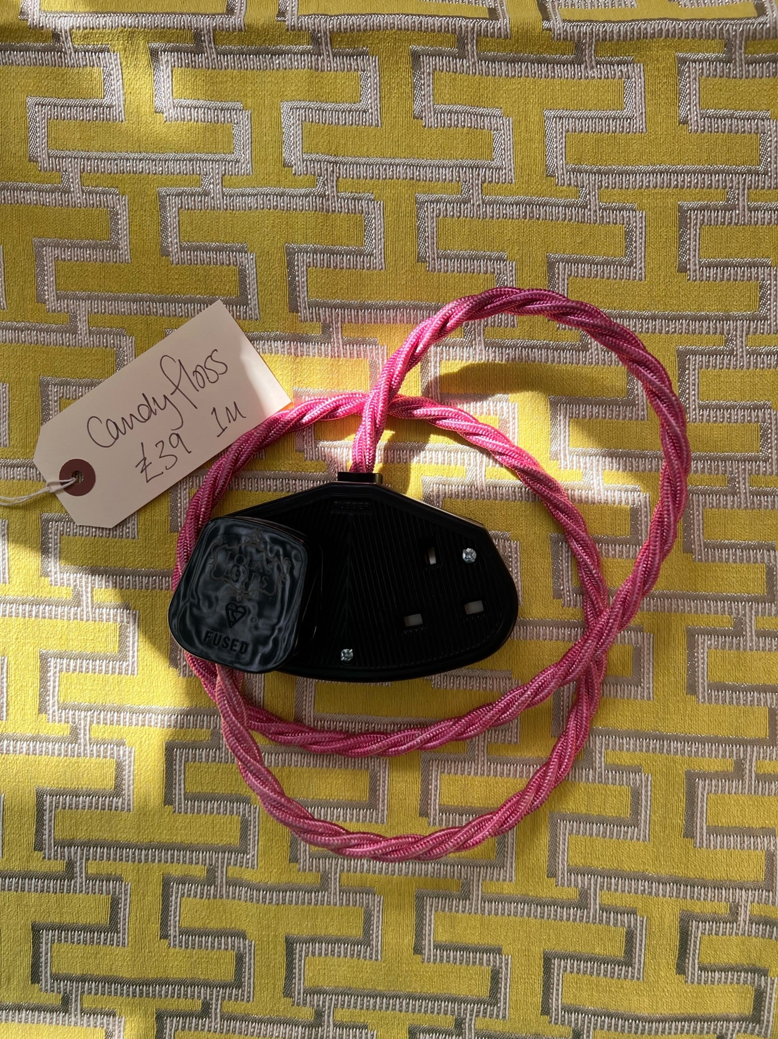 Pink Fabric Extension Cord