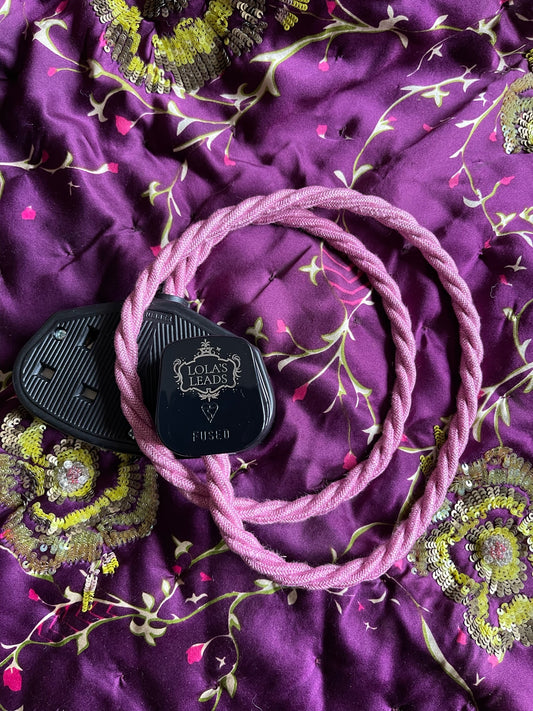 Lola's Leads - Foxglove Linen + Black 1m