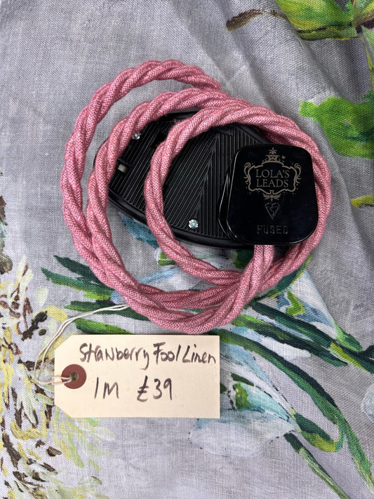 Strawberry Fool Linen + Black 1m 2 Gang