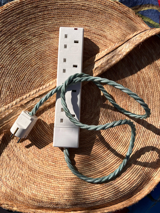 EU Travel Adapter in Sea Foam 1m